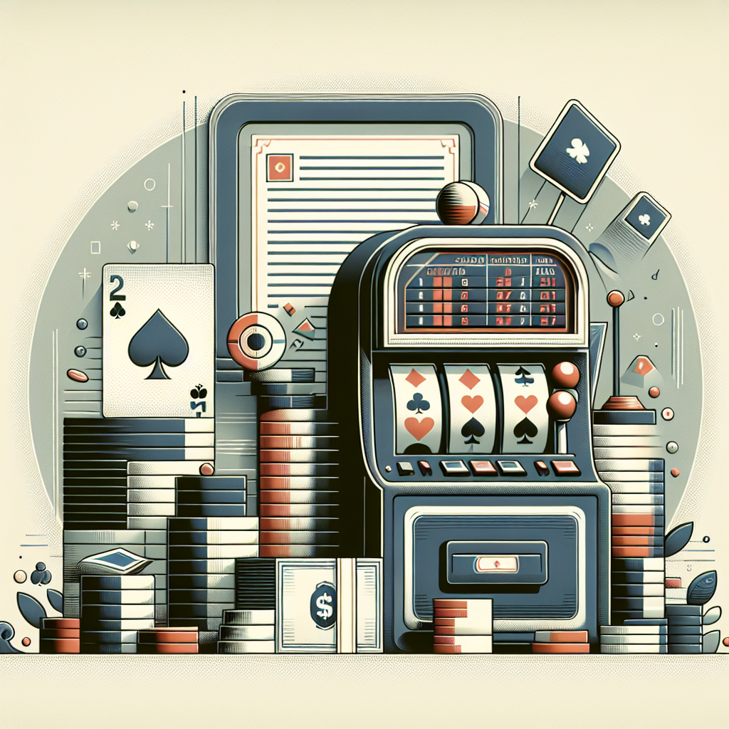 Tyylitelty kuva: pelikassan pino, pelikortit ja kolikkopelitarkkailijan muistilappu, hillityt värit, moderni ja rauhallinen tunnelma