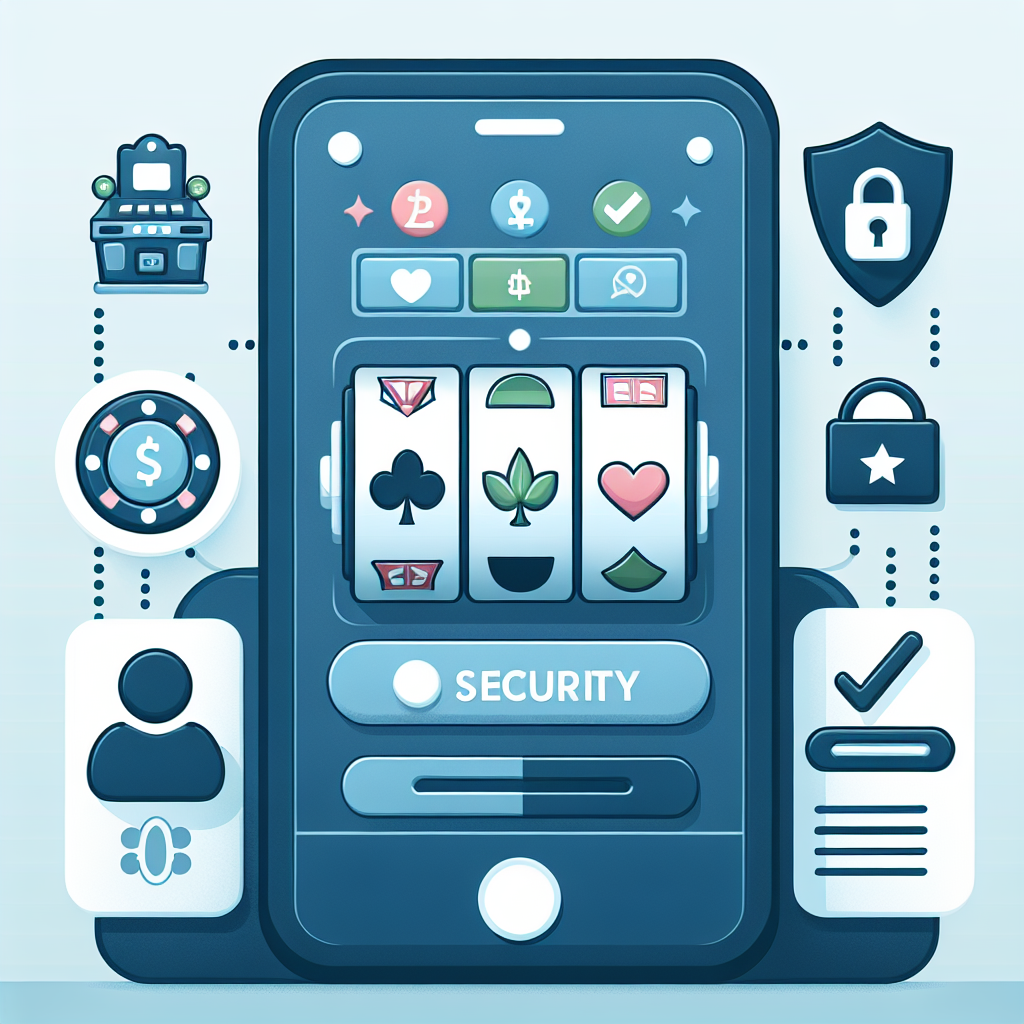 Moderni nettikasino-aiheinen kuva: mobiililaite, peliautomaatit, turvallisuuskuvakkeet ja vastuullinen pelaaminen - skandinaavinen, selkeä tyyli